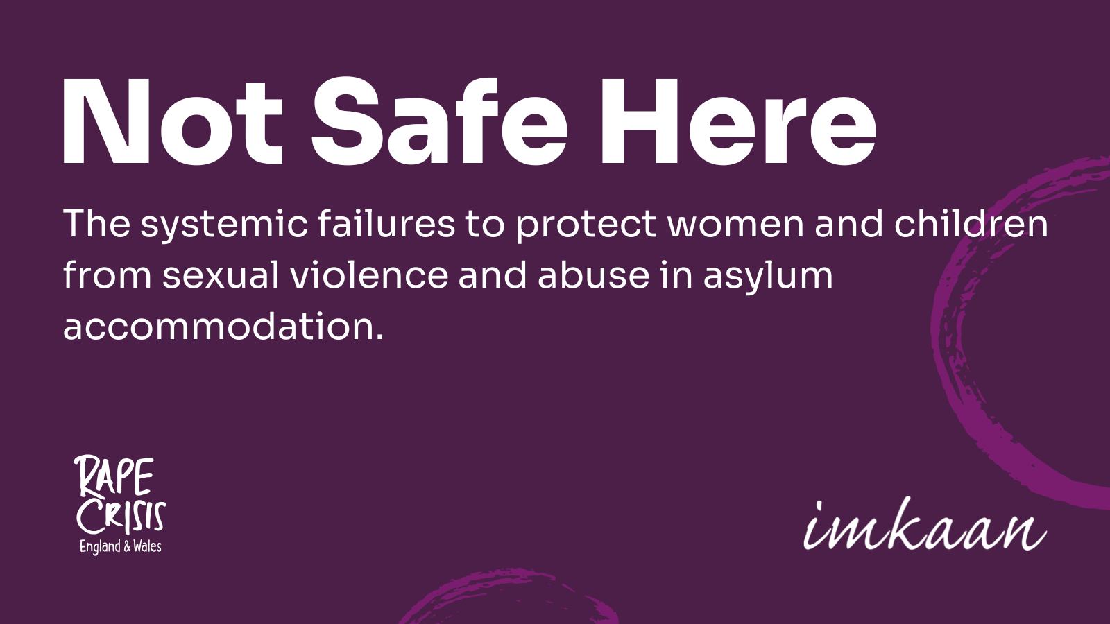New Report. Not Safe Here: The systemic failures to protect women and children from sexual violence and abuse in asylum accommodation.