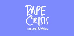Illustration of the Rape Crisis England and Wales logo in white against a light blue background.
